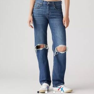 Levis dark wash jeans.